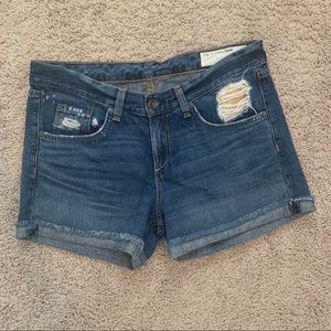 Rag & Bone boyfriend distressed denim shorts 26